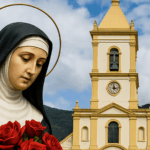 Celebração da Festa de Santa Rita 2025 no Santuário de Extrema com devotos e rosas benditas