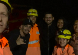 Resgate de turistas na Serra do Lopo, em Extrema, pelo Corpo de Bombeiros em 2025.